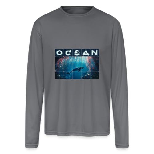 Ocean: Blue Grace - Men's Moisture Wicking Performance Long Sleeve T-Shirt