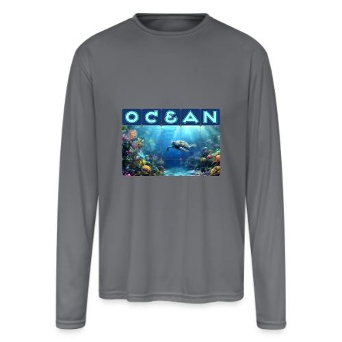 Ocean: Turtle Drift - Men's Moisture Wicking Performance Long Sleeve T-Shirt