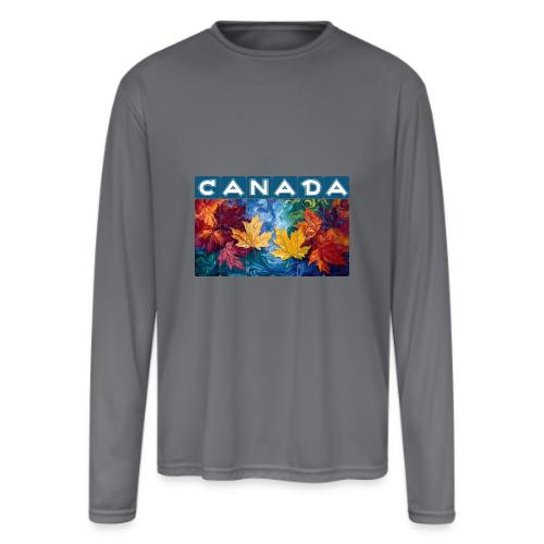 Canada in Brushstrokes - Men's Moisture Wicking Performance Long Sleeve T-Shirt