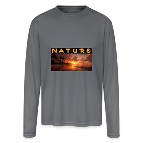 Nature: Sunset Serenity - Men's Moisture Wicking Performance Long Sleeve T-Shirt