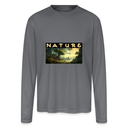 Whispers of Green Peaks - Men's Moisture Wicking Performance Long Sleeve T-Shirt