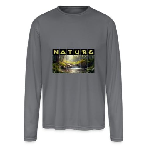 Nature: Verdant Bloom - Men's Moisture Wicking Performance Long Sleeve T-Shirt
