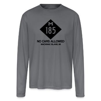M-185 - Men's Moisture Wicking Performance Long Sleeve T-Shirt - gray - Front