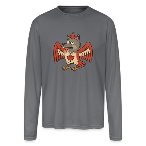 Maple-Mad Wolfbird – Quirky Canadian Creature - Men's Moisture Wicking Performance Long Sleeve T-Shirt