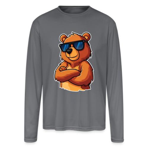 Cool Bear Sunglasses Cartoon Design - Men's Moisture Wicking Performance Long Sleeve T-Shirt