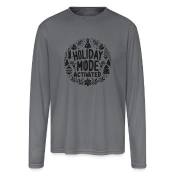 Holiday Mode Activated - Men's Moisture Wicking Performance Long Sleeve T-Shirt - gray - Front