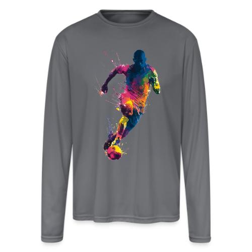 Soccer: Kick of Colors - Men's Moisture Wicking Performance Long Sleeve T-Shirt