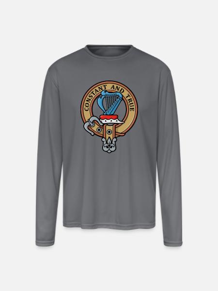 Clan Rose Crest - Men's Moisture Wicking Performance Long Sleeve T-Shirt - gray