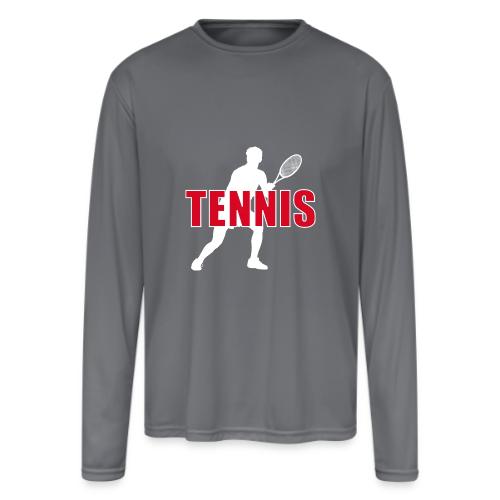 Red Court Tennis - Men's Moisture Wicking Performance Long Sleeve T-Shirt