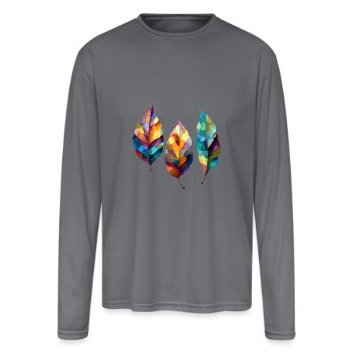 Art: Colorful Leaf Harmony - Men's Moisture Wicking Performance Long Sleeve T-Shirt