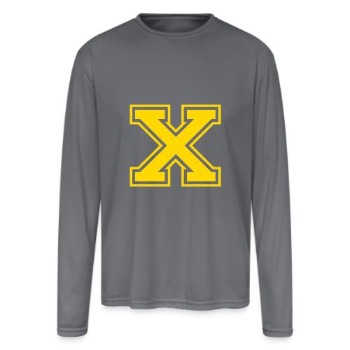 Letter X – Capital Athletic Alphabet Monogram - Men's Moisture Wicking Performance Long Sleeve T-Shirt