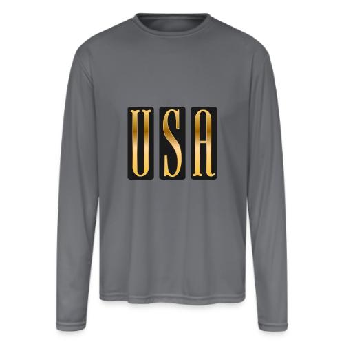 USA Gold Monolith - Men's Moisture Wicking Performance Long Sleeve T-Shirt