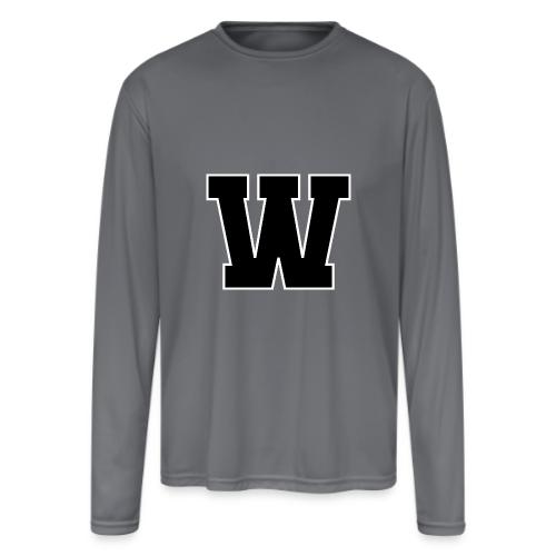Varsity Letter W Collegiate Font Design - Men's Moisture Wicking Performance Long Sleeve T-Shirt
