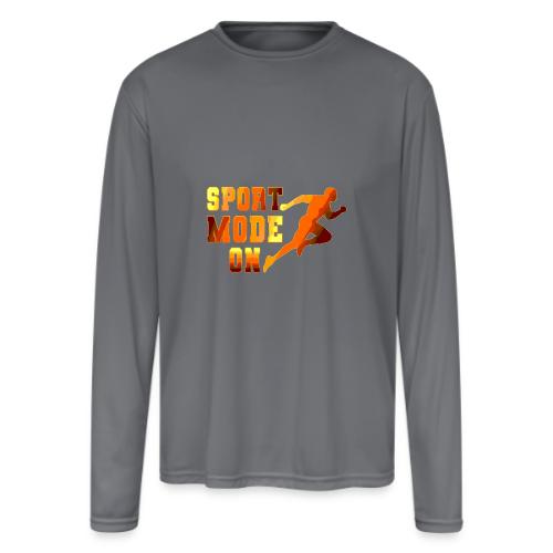 Sport Mode On - Men's Moisture Wicking Performance Long Sleeve T-Shirt