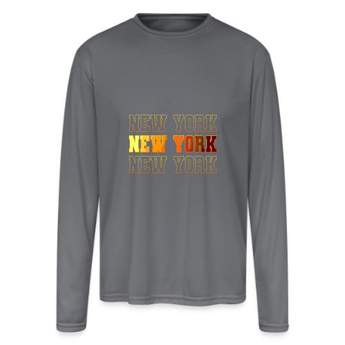 New York Varsity Echo - Men's Moisture Wicking Performance Long Sleeve T-Shirt