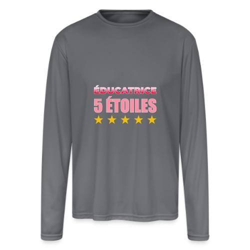 Éducatrice 5 Étoiles - Men's Moisture Wicking Performance Long Sleeve T-Shirt