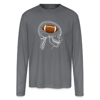 AMERICAN FOOTBALL ON BRAIN X-RAY DESIGN - Men's Moisture Wicking Performance Long Sleeve T-Shirt - gray - Front