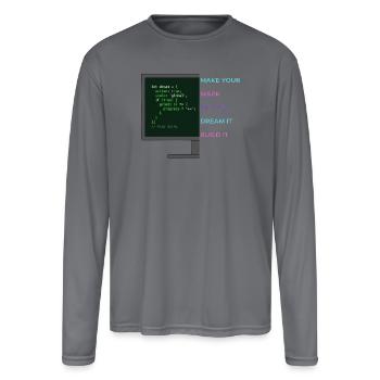 The Success Algorithm - Code & Hustle T-Shirt - Men's Moisture Wicking Performance Long Sleeve T-Shirt - gray - Front