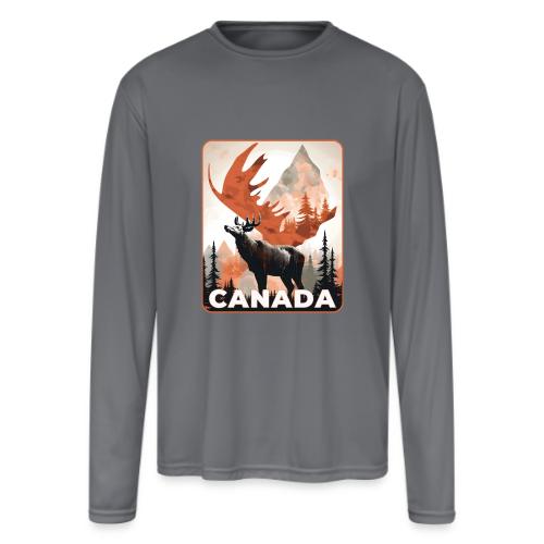 Canada Wild Spirit - Men's Moisture Wicking Performance Long Sleeve T-Shirt