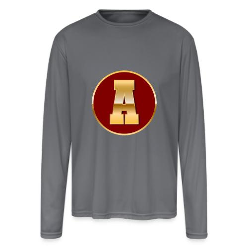 Letter A – Capital Varsity Alphabet Monogram - Men's Moisture Wicking Performance Long Sleeve T-Shirt