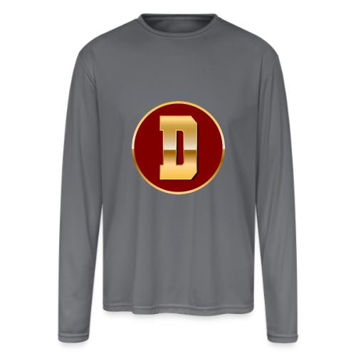 Letter D – Capital Varsity Alphabet Monogram - Men's Moisture Wicking Performance Long Sleeve T-Shirt