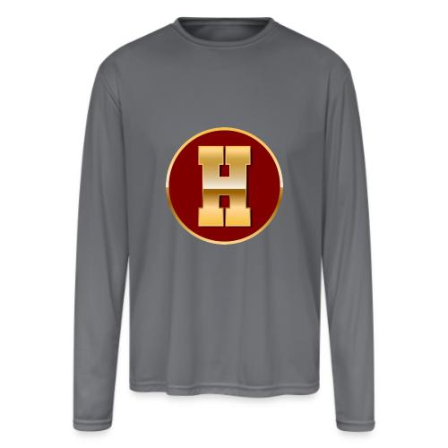 Letter H – Capital Varsity Alphabet Monogram - Men's Moisture Wicking Performance Long Sleeve T-Shirt