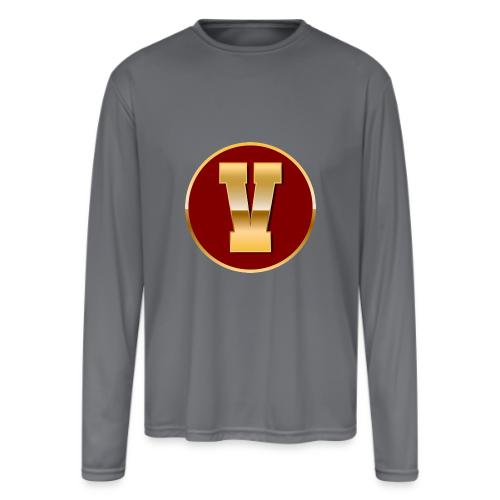 Letter V – Capital Varsity Alphabet Monogram - Men's Moisture Wicking Performance Long Sleeve T-Shirt
