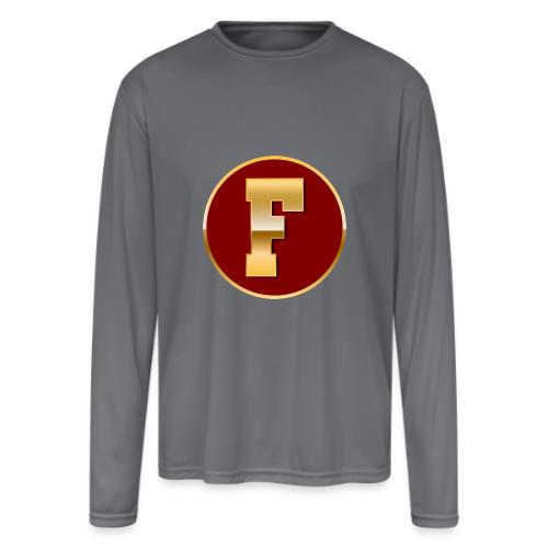 Letter F – Capital Varsity Alphabet Monogram - Men's Moisture Wicking Performance Long Sleeve T-Shirt