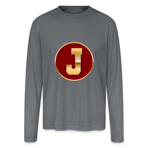 Letter J – Capital Varsity Alphabet Monogram - Men's Moisture Wicking Performance Long Sleeve T-Shirt