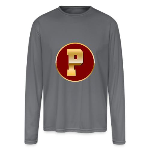 Letter P – Capital Varsity Alphabet Monogram - Men's Moisture Wicking Performance Long Sleeve T-Shirt