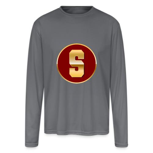 Letter S – Capital Varsity Alphabet Monogram - Men's Moisture Wicking Performance Long Sleeve T-Shirt