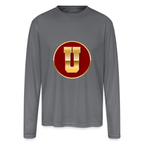 Letter U – Capital Varsity Alphabet Monogram - Men's Moisture Wicking Performance Long Sleeve T-Shirt