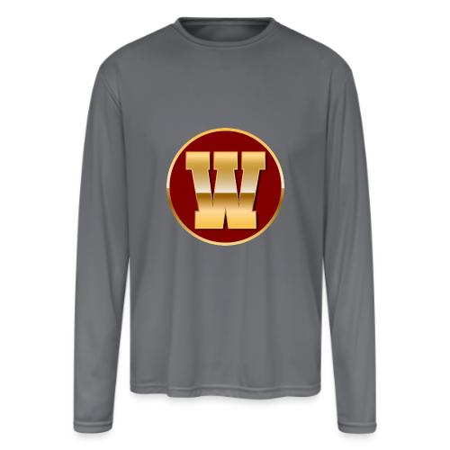 Letter W – Capital Varsity Alphabet Monogram - Men's Moisture Wicking Performance Long Sleeve T-Shirt