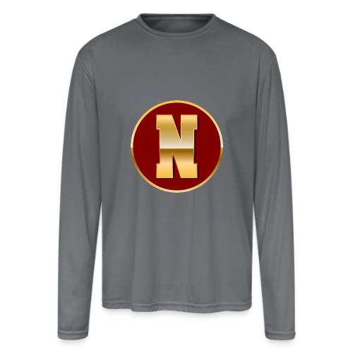 Letter N – Capital Varsity Alphabet Monogram - Men's Moisture Wicking Performance Long Sleeve T-Shirt