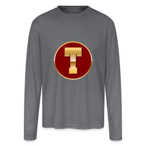 Letter T – Capital Varsity Alphabet Monogram - Men's Moisture Wicking Performance Long Sleeve T-Shirt