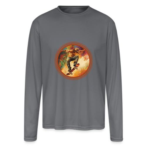 Skateboarding Mode On - Men's Moisture Wicking Performance Long Sleeve T-Shirt