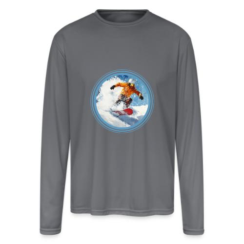 Snowboarding Edge - Men's Moisture Wicking Performance Long Sleeve T-Shirt