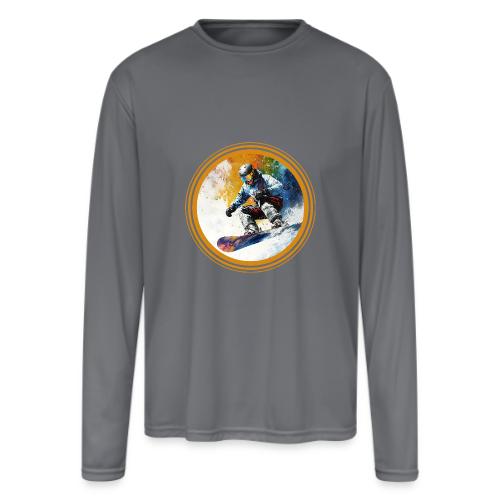 Snowboarding Dreams - Men's Moisture Wicking Performance Long Sleeve T-Shirt