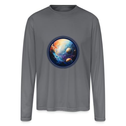 Nebula of Planets - Men's Moisture Wicking Performance Long Sleeve T-Shirt