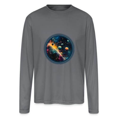 Painted Planetscape - Men's Moisture Wicking Performance Long Sleeve T-Shirt