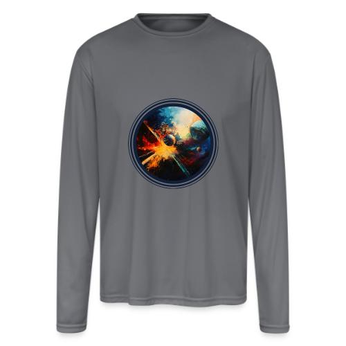 Planets in Turmoil - Men's Moisture Wicking Performance Long Sleeve T-Shirt