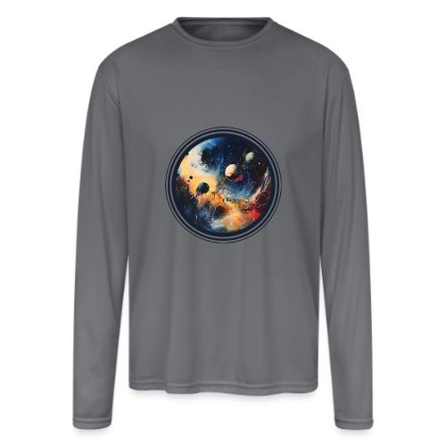 Chaotic Color Planets - Men's Moisture Wicking Performance Long Sleeve T-Shirt
