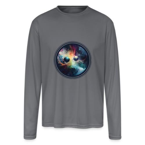 Chaotic Color Planets - Men's Moisture Wicking Performance Long Sleeve T-Shirt