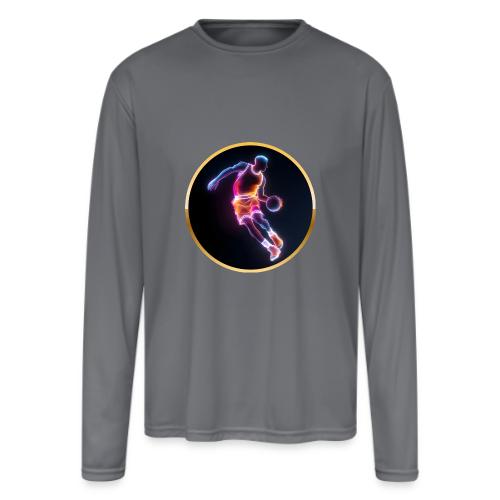Neon Basketball Player - Men's Moisture Wicking Performance Long Sleeve T-Shirt