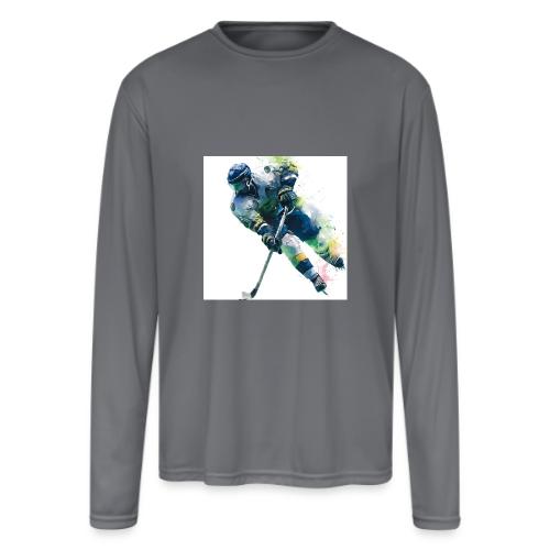 Hockey: Frozen Motion - Men's Moisture Wicking Performance Long Sleeve T-Shirt