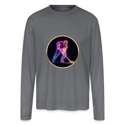Hockey: Neon Ice Rush - Men's Moisture Wicking Performance Long Sleeve T-Shirt