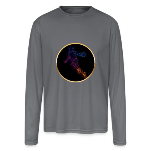 Basketball: Neon Jump Shot - Men's Moisture Wicking Performance Long Sleeve T-Shirt