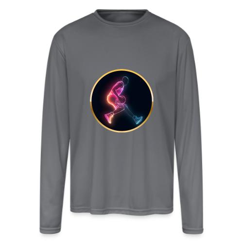 Basketball: Golden Court Glow - Men's Moisture Wicking Performance Long Sleeve T-Shirt