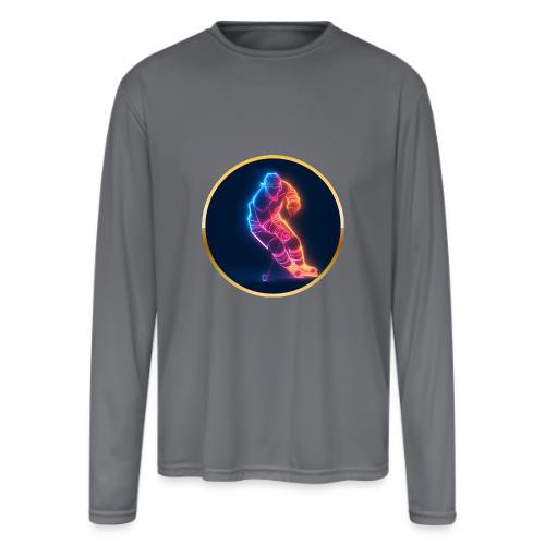 Hockey: Neon Hockey Sketch - Men's Moisture Wicking Performance Long Sleeve T-Shirt