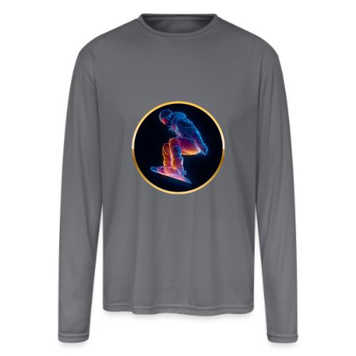 Snowboarding: Arctic Neon Leap - Men's Moisture Wicking Performance Long Sleeve T-Shirt